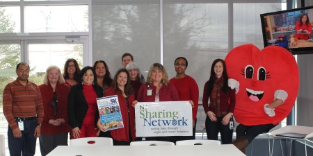 Me and my friends at NJ Sharing Network sporting our red today! We're also gearing up for our biggest heart-healthy event - our 5K Walk/Race on June 9th!